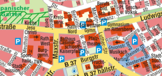 Ein Ausschnitt aus dem Stadtplan