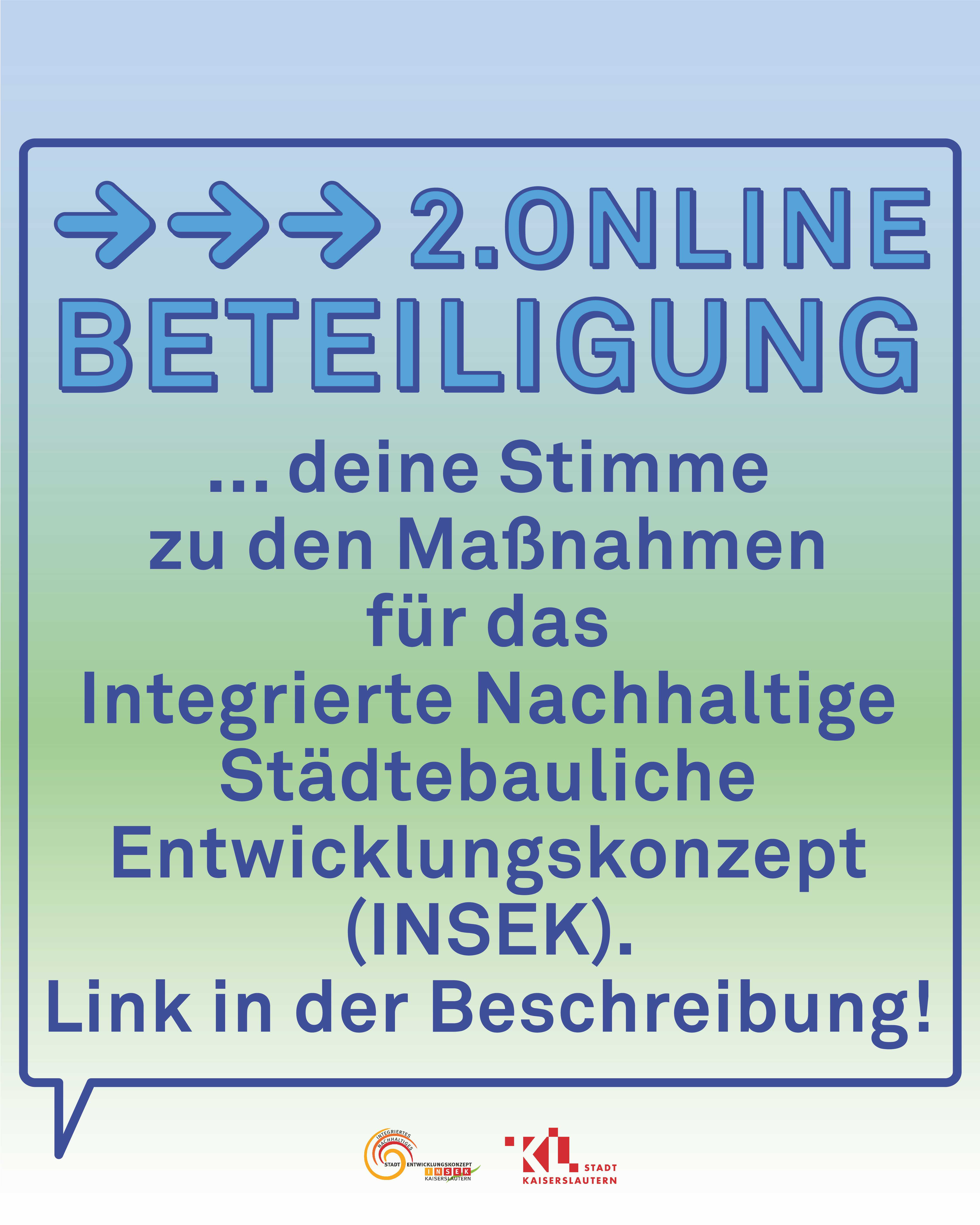 Text: 2. Online Beteiligung. Deine Stimme zu den Maßnahmen für das INSEK abgeben.