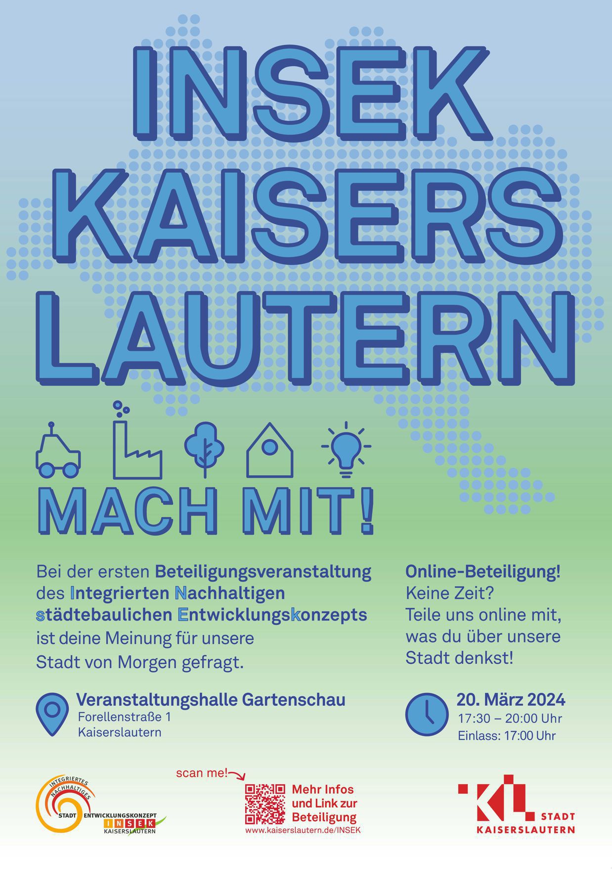 Plakat mit Informationen zur Auftaktveranstaltung zum INSEK.