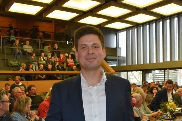 Manuel Steinbrenner kurz nach seiner Wahl durch den Stadtrat.