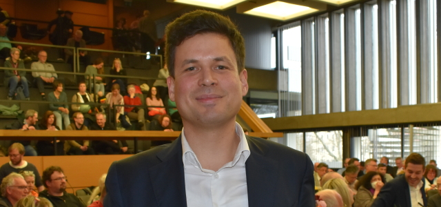 Manuel Steinbrenner kurz nach seiner Wahl durch den Stadtrat.