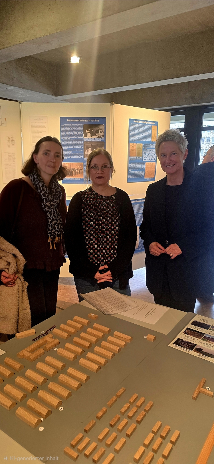 Foto: Elisabeth Krummel, Florence Kernec'h mit Oberbürgermeisterin Beate Kimmel vor einem der Exponate. © Stadt Kaiserslautern