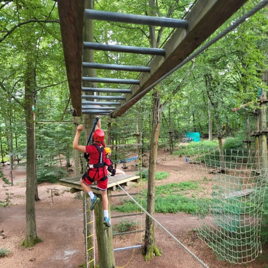Kletterer im TiLu Adventure Kletterwald