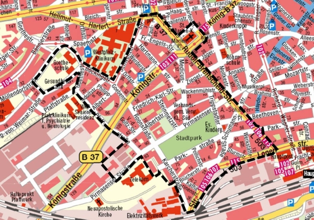 Lageplan Innenstadt-West © Stadt Kaiserslautern