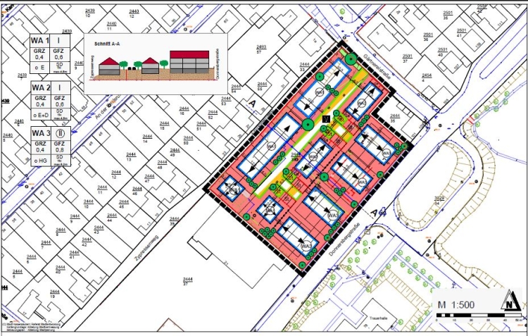 Lageplan - Neubaugebiet Ehemalige Stadtgärtnerei © Stadt Kaiserslautern