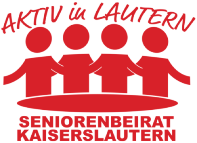 Logo des Seniorenbeirats mit vier Figuren und der Überschrift Aktiv in Lautern