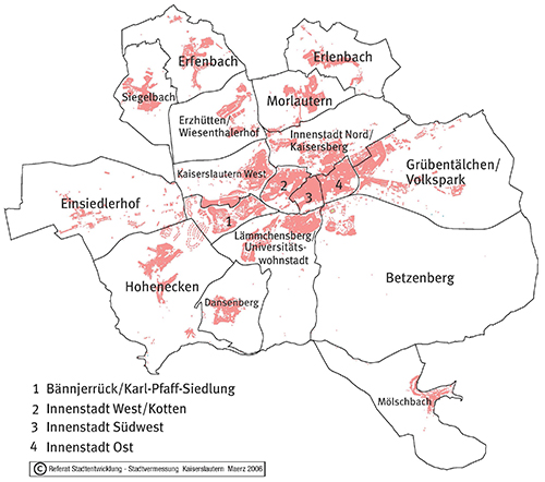 Kaiserslautern mit Ortsbezirken