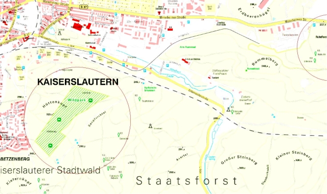 Anfahrtsskizze Wildpark © Stadt Kaiserslautern