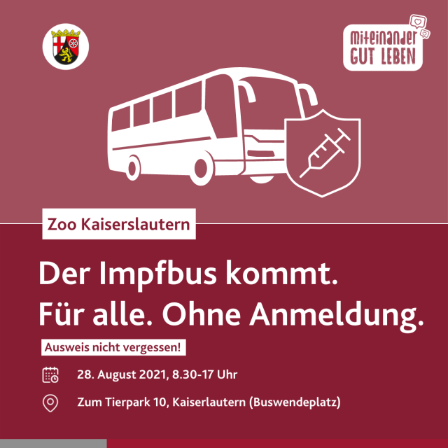 Ankündigungsplakat: Der Impfbus kommt in den Zoo © Zoo Kaiserslautern